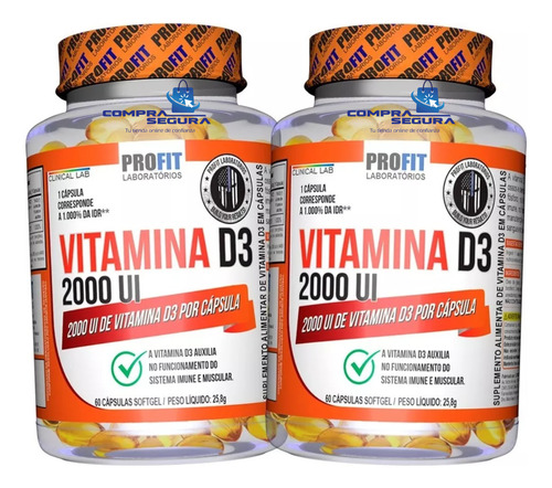 Vitamina D3 2000ui Profit  120 Cápsulas 