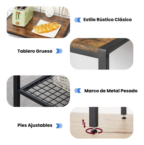 Armario De Almacenamiento Con Soporte Para Microondas Keyon Color Marrón