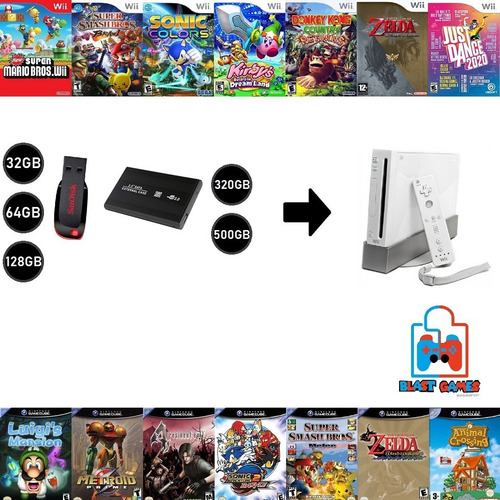 32gb - Kit Jogos E Emuladores A Sua Escolha P/ Nintendo Wii