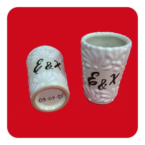 Imagen 5 de 6 de 50 Tequileros Personalizados Talavera Poblana Beige Bco Tql