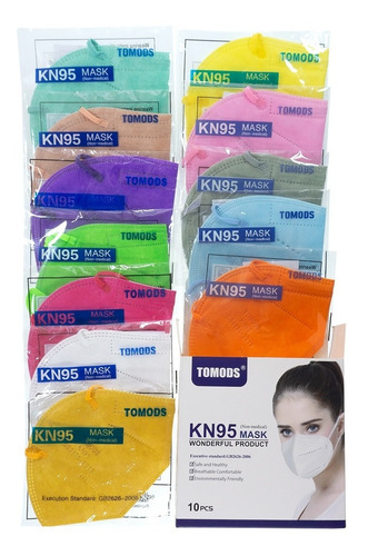 Imagen 2 de 9 de Cubrebocas Kn95 Mascarillas Tomods 12 Pzs Varios Colores