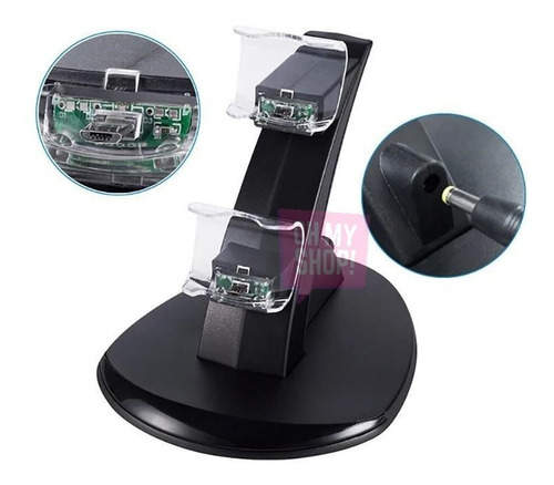 Imagen 3 de 8 de Base Soporte Cargador Doble 2 Joysticks Ps5 Play 5 Carga