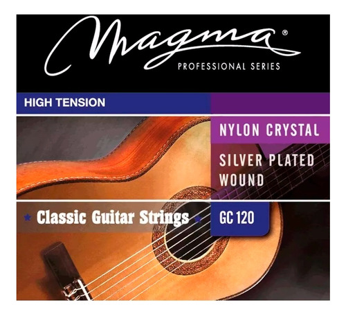 Encordado Guitarra Criolla Cuerdas Magma Gc120 Tension Alta 
