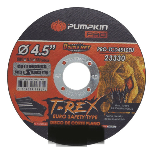 Disco De Corte Oa Plano 115mm X 1.0mm X 22mm Pumpkin Cajax25