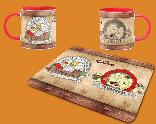 Taza Y Mouse Pad Simpson