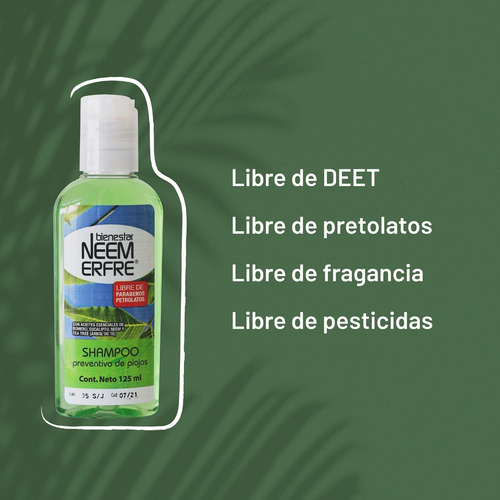 Shampoo Repelente De Piojos De Neem - Pack De 5