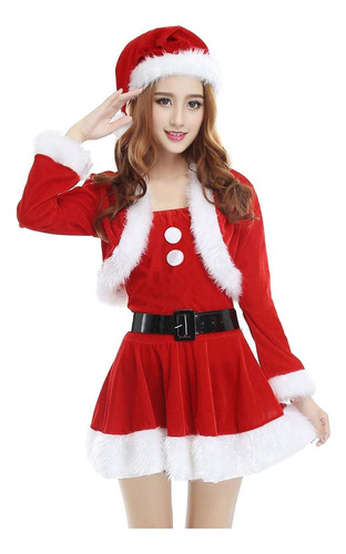 Disfraz De Papá Noel Para Mujer, Vestido De Señora Claus,