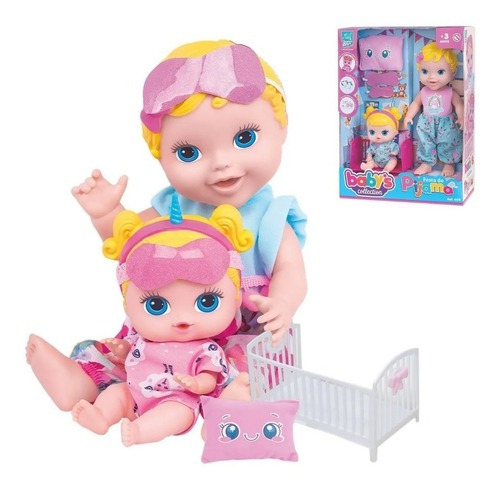 Boneca Mãe E Filha Babys Collection Festa Do Pijama Menina