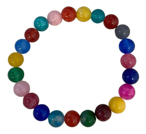 Pulseira Pedras Naturais Ágatas Coloridas 8 Mm Equilíbrio