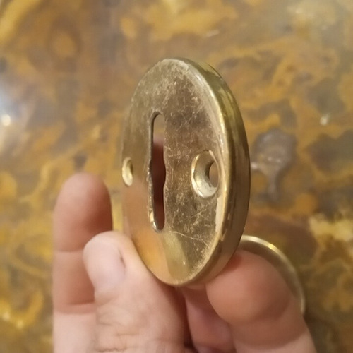 Bocallave De Bronce Grande Por Uno Herraje De Puerta Tapa Dorado (Usado)