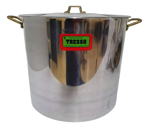 Olla Aluminio Marca Tresso Asas Bronce N° 32 Cap. 24 Litros