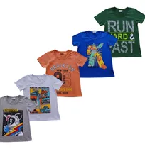 Comprar Lote 5 Camisetas De Menino Verão Camisa Infantil Masculino.