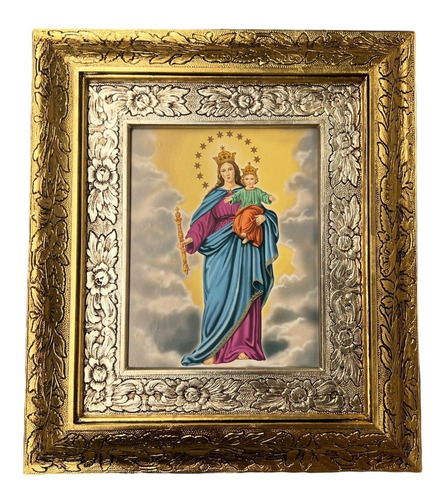 Cuadro Virgen María Auxiliadora 45x40 Cm A010