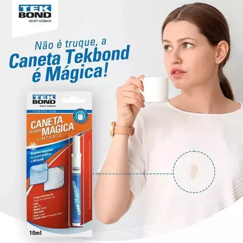 Kit 3 Caneta Pluma Magica Limpante Tira Mancha Tecido Blusa