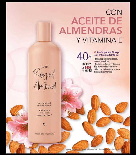 Aceite De Almendras Jafra Royal Almond 500 Ml