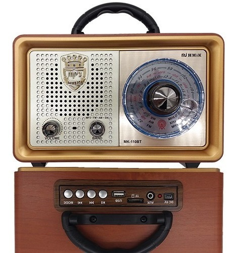 Radio Y Parlante Bluetooth Mk-110bt C45-7 Retro