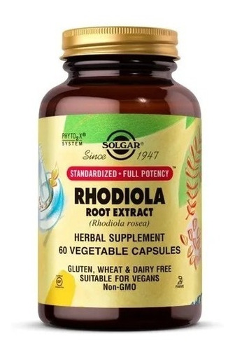 Raiz De Rhodiola Extracto Solgar 60 Cápsulas Vegetarianas 