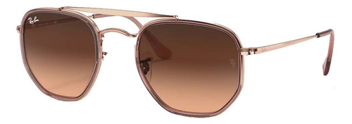 Anteojos de sol Ray-Ban General Marshal II Standard con marco de acero/plástico color polished bronze-copper, lente pink/brown degradada, varilla polished bronze-copper de acero - RB3648M