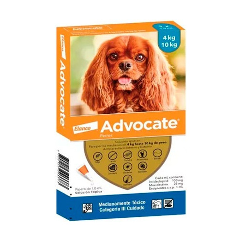 Antipulgas Advocate 4 A 10 Kg Para Perro