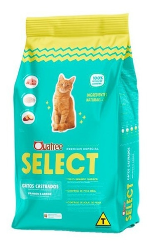 Ração Quatree Select Gatos Castrados Frango E Arroz - 10,1kg