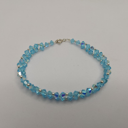 Pulsera Cristal 1ra Marca Aqua Bohemica Ab 2x Plata Color Vr Acqua Bohémica 6 Cm 20 Cm