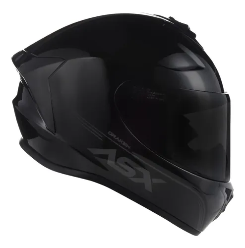 Capacete Asx Draken Solid Preto Brilhante M 58 | Parcelamento sem