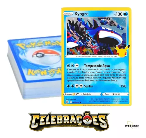 Kit Carta Pokémon Lendários Groudon e Kyogre Celebrações