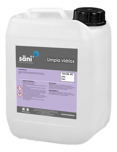 Líquido Limpia Vidrios Nuevo 20 L Para Vidrios Y Cristales