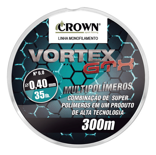 Linha De Pesca Vortex Monofilamento 0,70mm Crown - 300m Cor Bege