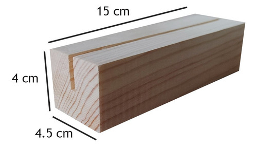 Kit De 3 Bases De Madera Para Vidrio Ranura De 3 Mm Pino
