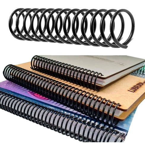 Imagen 1 de 5 de Espiral Rulo Plastico Encuadernación A4 7mm X100