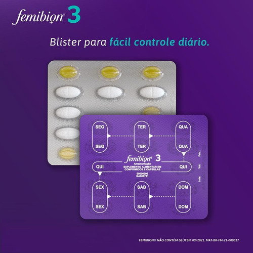 Femibion 3 Amamentação Ômega 3 E Colina 56 Cápsulas Sem Sabor