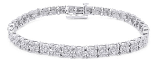 Affy Pulsera De Tenis De Diamantes Naturales Blancos De 0,25