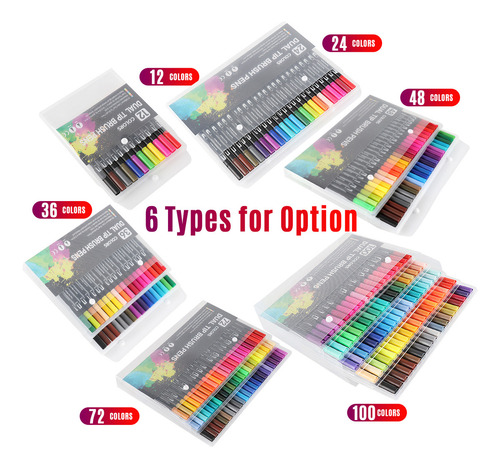Marcadores De Doble Punta De 72 Colores Para Dibujar Y Bosqu