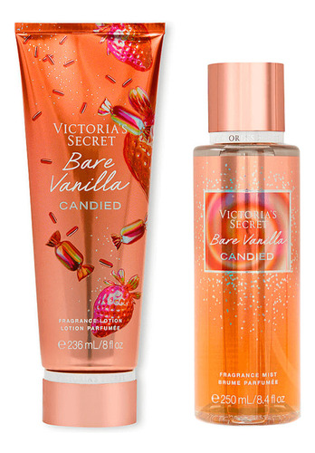 Victoria's Secret Set Crema Y Mist Bare Vanilla Candied Volumen De La Unidad 250 Fl Oz