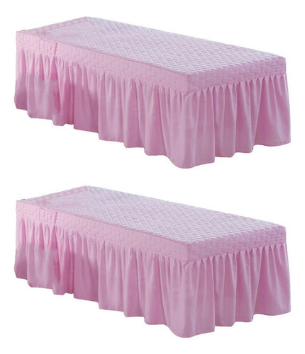 2 Pcs Falda De Mesa De Masaje Spa Cubierta De Cama De Lino