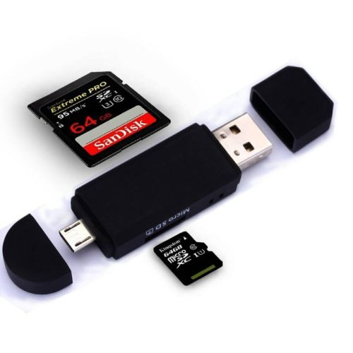 Micro Usb Otg A Usb 2.0 Adaptador Sd/micro Sd Lector De Tarj