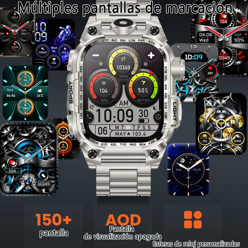 Reloj Inteligente Hombre Reloj Inteligente Bluetooth Llamada
