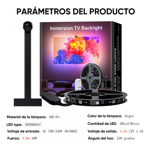 Cámara Rgbic Con Luz Led De Inmersión Para Tv Tira.