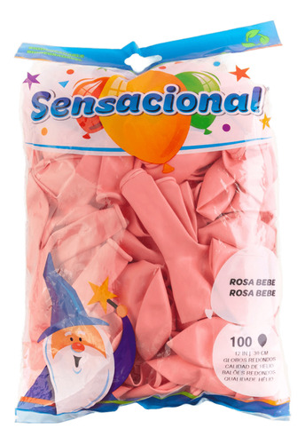 Globos Estandar Rosa Baby Sensacional 100 Piezas No 12