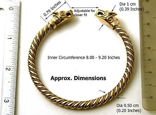 Pulsera Brazalete Nórdico Fenrir Lobo, Joyería Pagana.