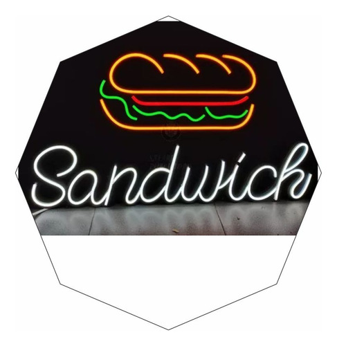 Cartel Sandwich + Leyenda Sandwich De Milanesa En Neón Led