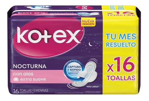 Toalla Femenina Kotex Nocturna X 16