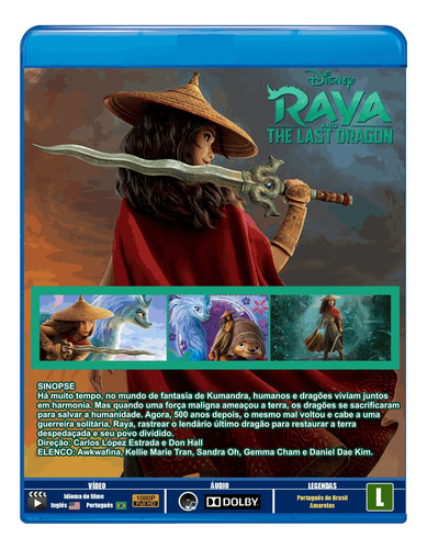 Blu-ray Filme Raia E O Último Dragão - 2021 - Dublado/legend