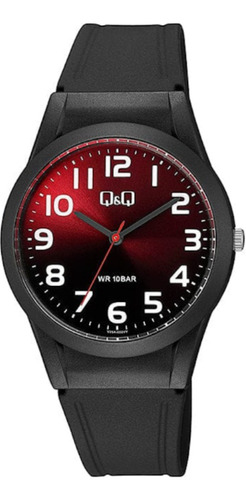 Reloj Q&q Análogo Resistente Agua 100mts Negro Rey Ofertas Color Del Fondo Rojo