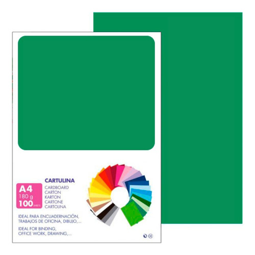 Papel De Color Verde Pino 10 Hojas A4 180 Grs Comprasclick