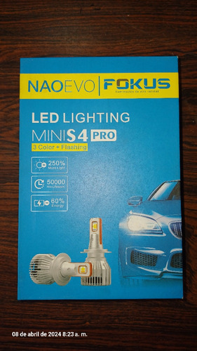 Bombillo Led H-7 Nao Evo Serie Mini S4 Pro Blanco-amarillo