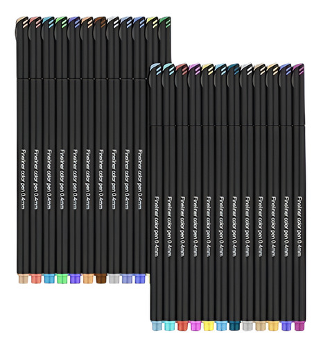 24 Fineliner Color Pen 0.4mm, Plumas De Dibujo De Bocetos Y 