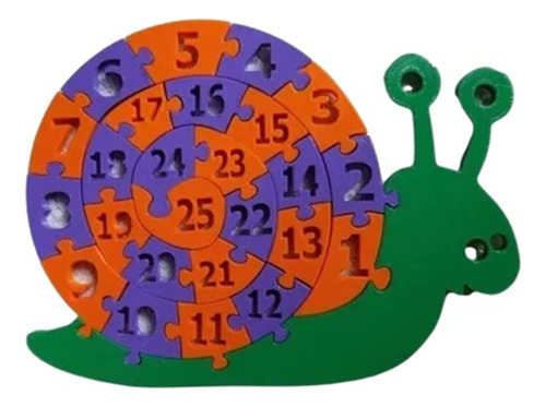 Juego Didáctico Puzzle Números Caracol 26 Piezas 