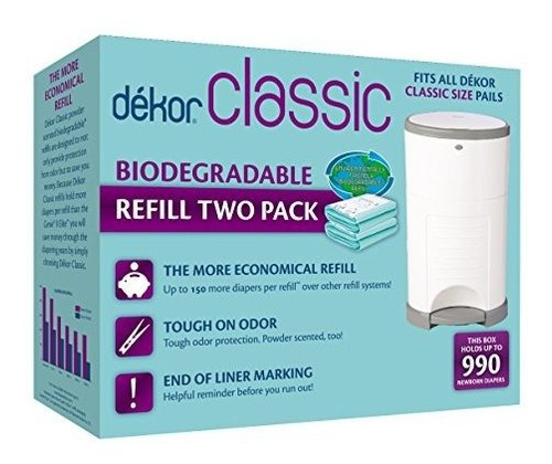 Bolsas Recargas Biodegradables De Cubo De Pañales Dekor Cla